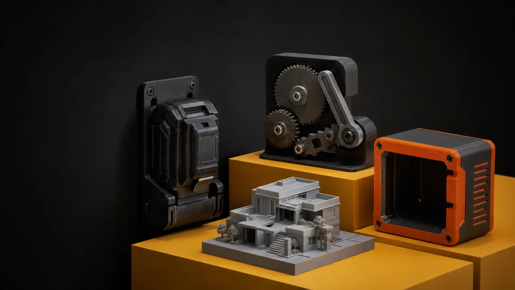 Collection of functional 3D-printed products and prototypes